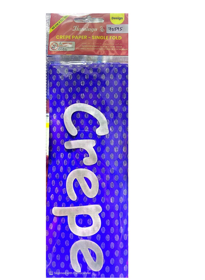 Flamingo Crepe Design Paper Single Fold 50X120cm Blue Colour - Image 2