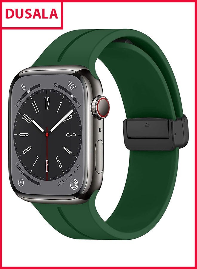 DUSALA Magnetic Silicone Watch Band 42mm/44mm Quick Release Strap for Men & Women Soft Skin Friendly Sport Replacement Band for Smartwatch & Analog Watches Durable, Waterproof, Magnetic Folding Clasp for All-Day Comfort - Image 1