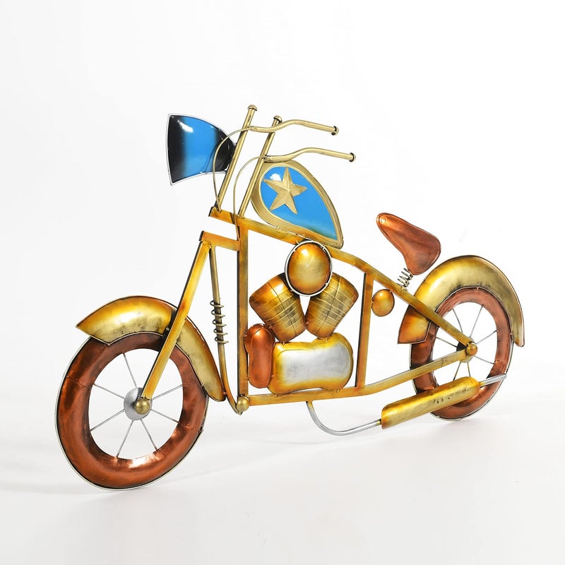 CRAFT TREE Brown Metal Big Wall Hanging Bike Showpiece With Led For Living Room and Home Decoration CRTM405 - Image 2