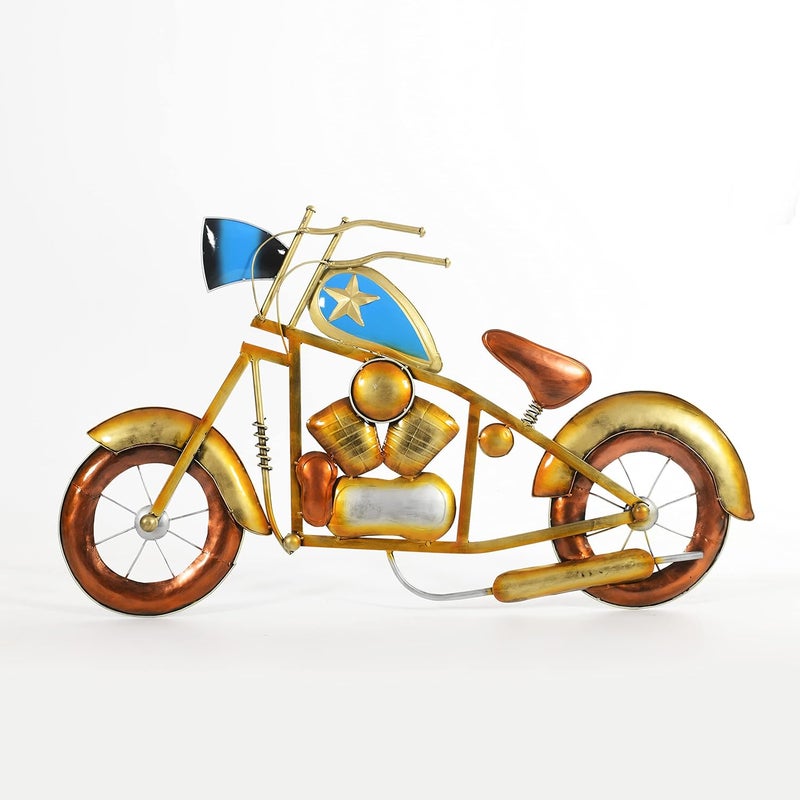 CRAFT TREE Brown Metal Big Wall Hanging Bike Showpiece With Led For Living Room and Home Decoration CRTM405 - Image 3