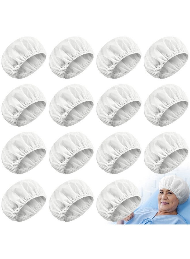 Hicarer 15 Pcs Waterless Shampoo Caps For Women Bedridden Patients Rinse Free Dry Hair Wash Caps Microwaveable Shower Cap Disposable Health Care Products Dementia Product For Elderly Bathroom Essentials White  - Image 1