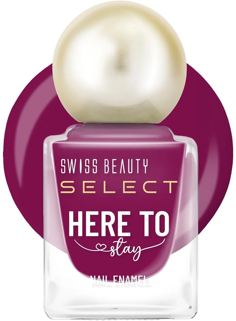 سويس بيوتي Swiss Beauty Select Here to Stay Nail Enamel with High gloss finish | Waterproof & Long-Lasting | Non - stain chip resistant | Shade- That's Burgundy, 12ml |