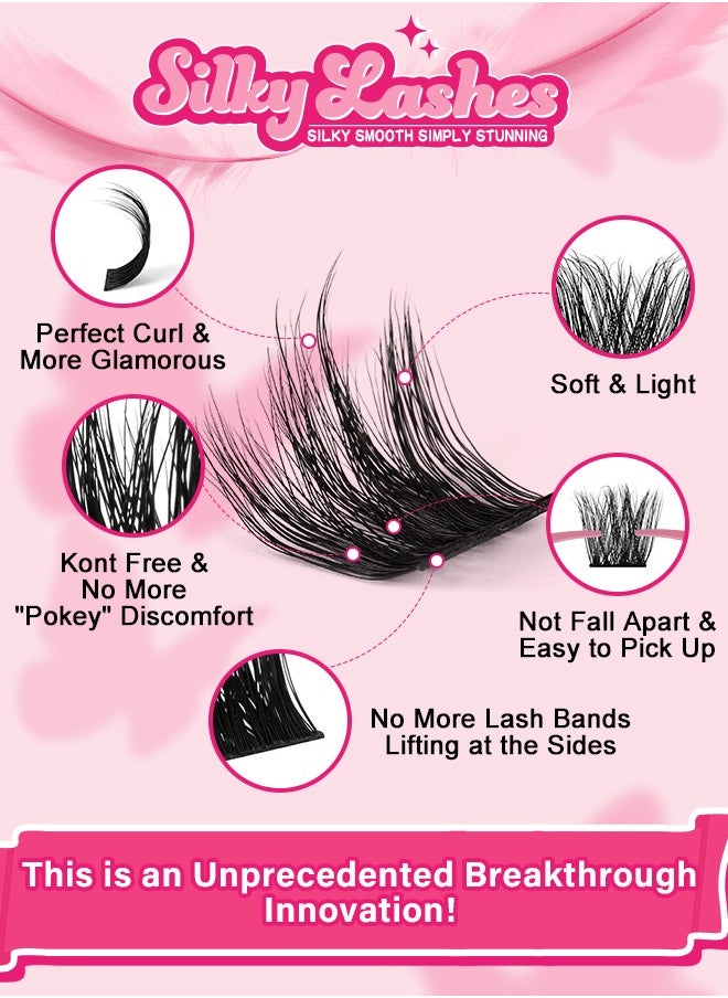 PRO LASHBEAUTY - Lash Extension Kit 168 Pcs Soft Cluster Lashes with Lash Bond and Seal Lash Remover Lash Applicator Easy to Apply at Home(Considerate,D-8-18mix Kit) - Image 1