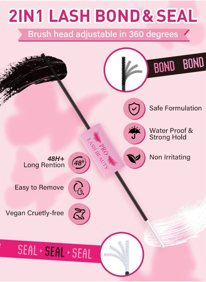PRO LASHBEAUTY - Lash Extension Kit 168 Pcs Soft Cluster Lashes with Lash Bond and Seal Lash Remover Lash Applicator Easy to Apply at Home(Considerate,D-8-18mix Kit) - Image 1