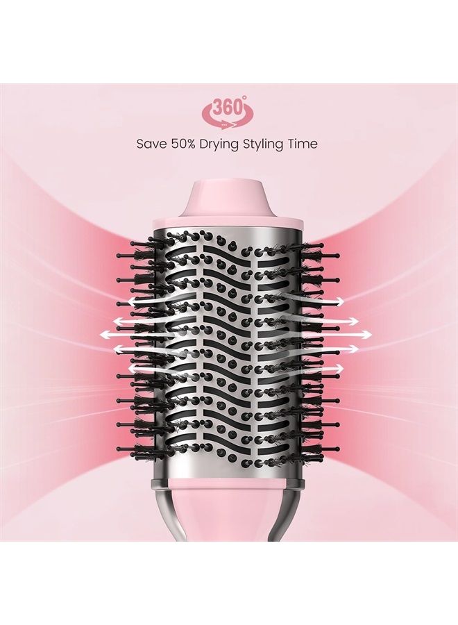 pritech Dual Voltage Hair Dryer Brush, PRITECH Hot Air Brush 110V-120V/220V-240V Ionic 1000W Blow Dryer Brush 4 in 1 Styler, One Step Volumizer,Styling Brush for Straight and Curling Hair Salon 