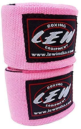 LEW Mexican Style Boxing 500CM Long with Elastic Hand & Wrist Support Spandex Multicolor Hand Wraps (Pink) - Image 1