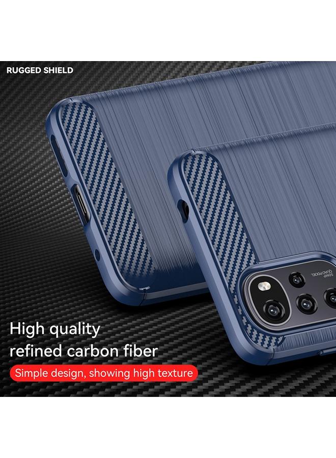 S-TOP Case For Motorola Moto E32 India Brushed Texture Carbon Fiber TPU Phone Case - Image 2