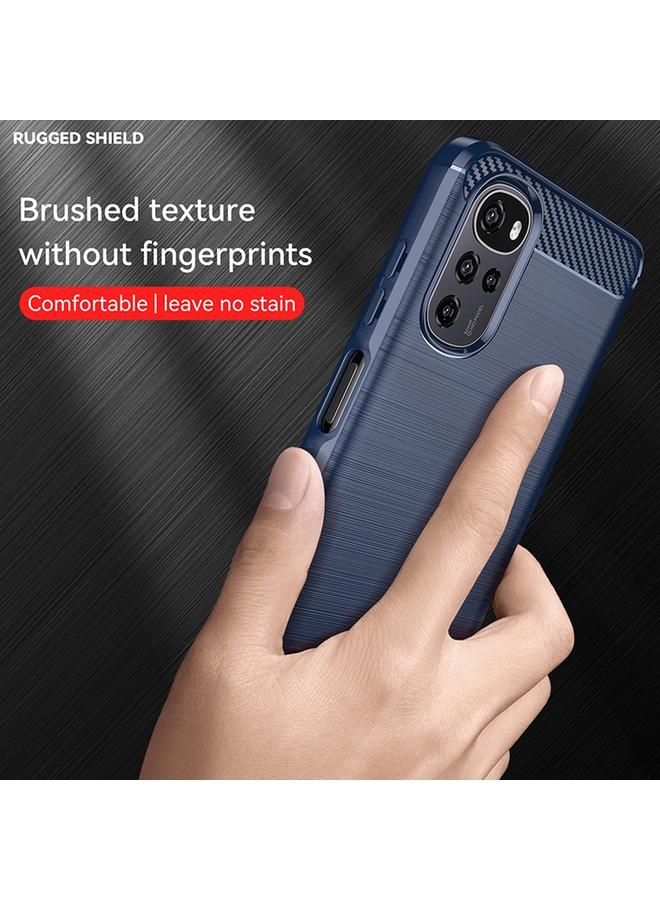 S-TOP Case For Motorola Moto E32 India Brushed Texture Carbon Fiber TPU Phone Case - Image 3