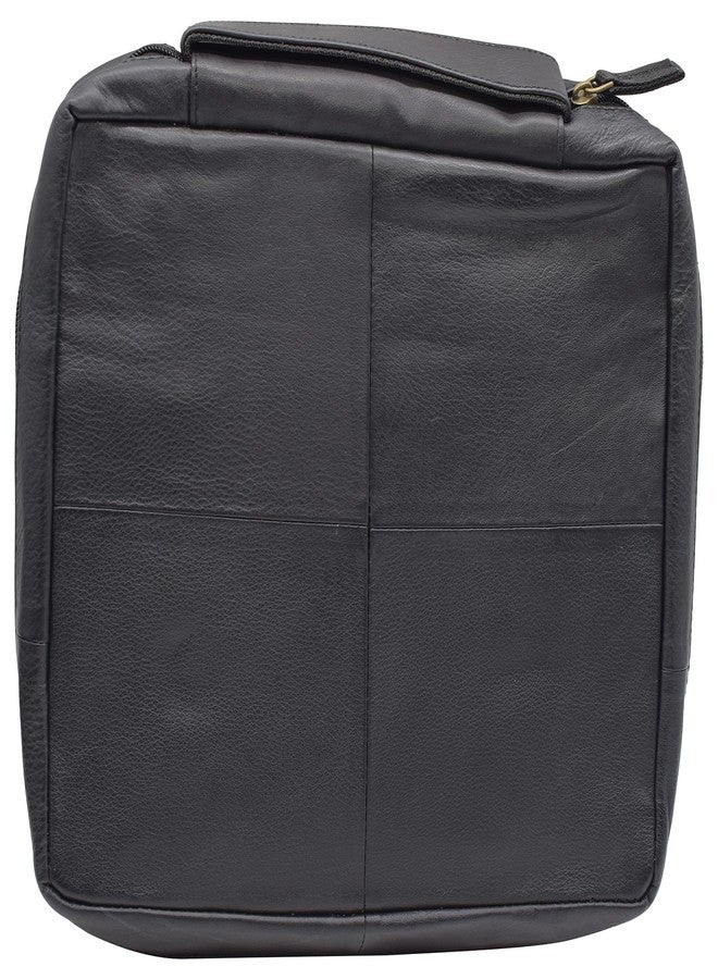 Marshal Large Cross Bible Book Cover Genuine Leather with Handle (Cross Black) - Image 2