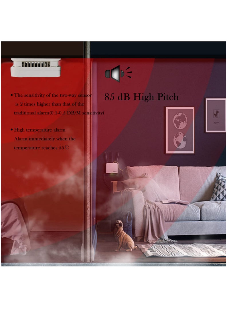 Zikra Combination and Carbon Monoxide Alarm Detector, 3 in1 Temperature 85 dB High Decibel Battery Operated with LCD Display - Image 3