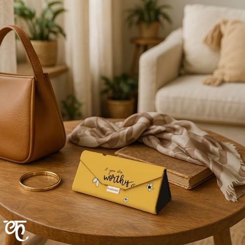 Kalankit Stylish Trifold Sunglass Organizer Case for Women | Vegan Leather Eyewear & Spectacle Box | Magnetic Closure Specs & Goggles Cover | Gift for Women - Image 4