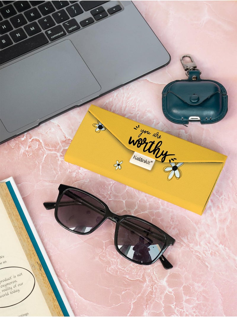 Kalankit Stylish Trifold Sunglass Organizer Case for Women | Vegan Leather Eyewear & Spectacle Box | Magnetic Closure Specs & Goggles Cover | Gift for Women - Image 3
