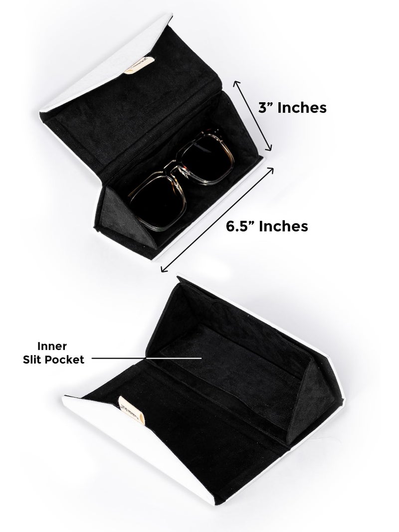 Kalankit Stylish Trifold Sunglass Organizer Case for Women | Vegan Leather Eyewear & Spectacle Box | Magnetic Closure Specs & Goggles Cover | Gift for Women - Image 2