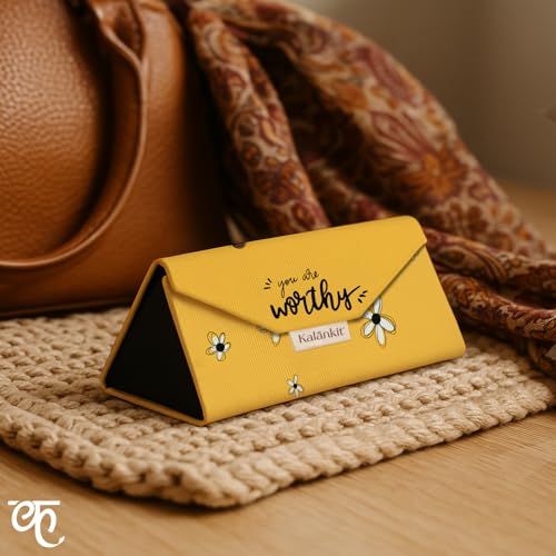 Kalankit Stylish Trifold Sunglass Organizer Case for Women | Vegan Leather Eyewear & Spectacle Box | Magnetic Closure Specs & Goggles Cover | Gift for Women - Image 5