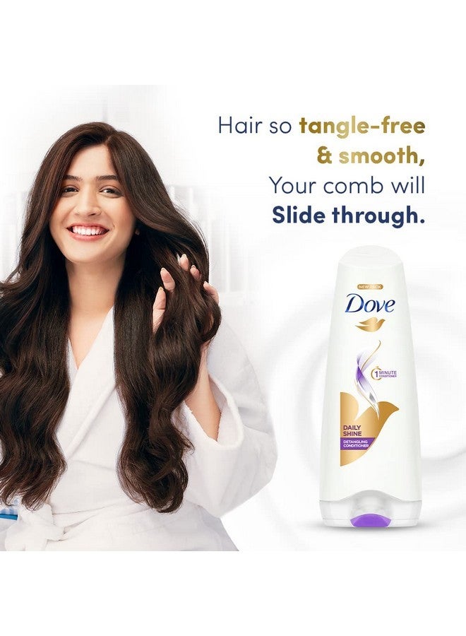 Dove Daily Shine Hair Conditioner With Nutritive Serum For Smooth & Shiny Hair, 335 Ml - Image 3