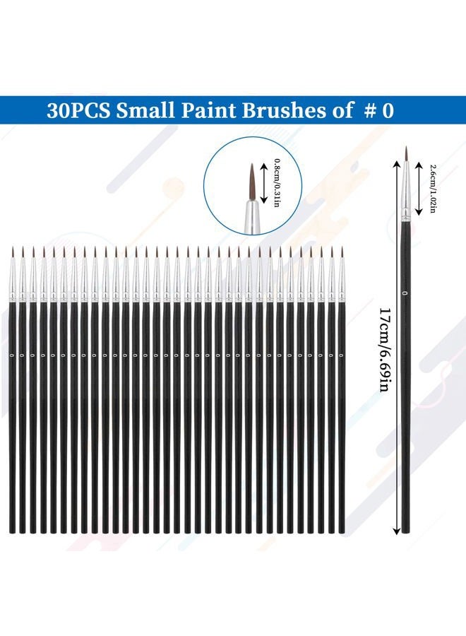 salbsever 30 Pcs Tiny Detail Paint Brushes, #0 Fine Tip Paint Brush Miniature Fine Paint Liner Brush for Crafts Painting Watercolor Acrylic Art Face Painting - Image 2