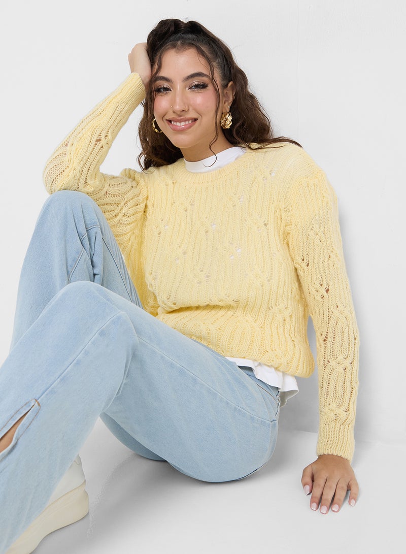Ginger Cable Knit Crew Neck Sweater  - Image 1