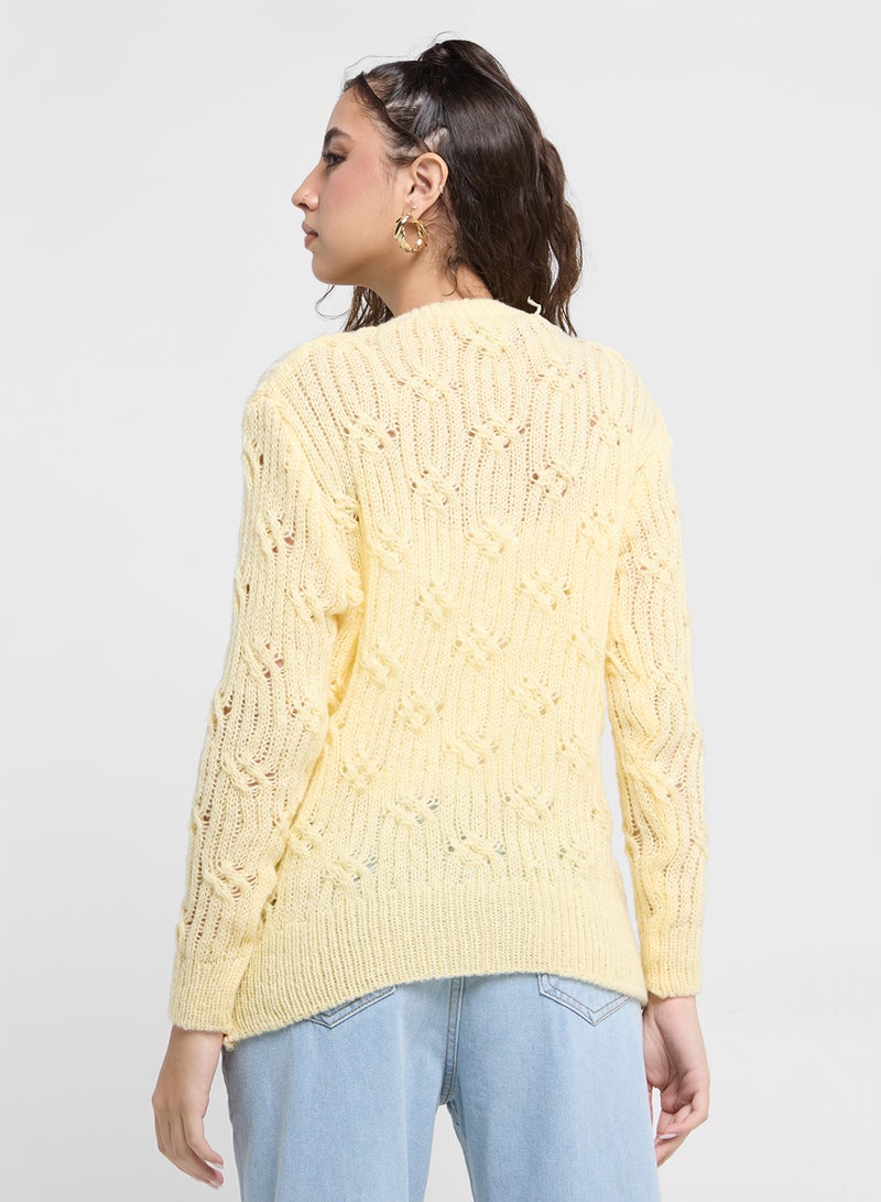 Ginger Cable Knit Crew Neck Sweater  - Image 2