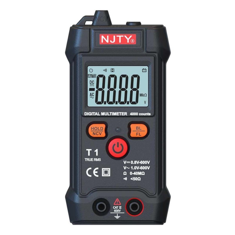 Black Digital Multimeter 4000 Counts Auto Ranging Voltmeter Tester NCV Voltage Continuity Resistance - Image 2