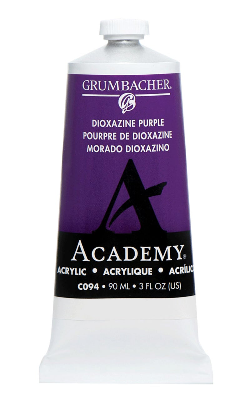 Grumbacher 90ml Metal Tube Academy Acrylic Paint Gloss Dioxazine Purple