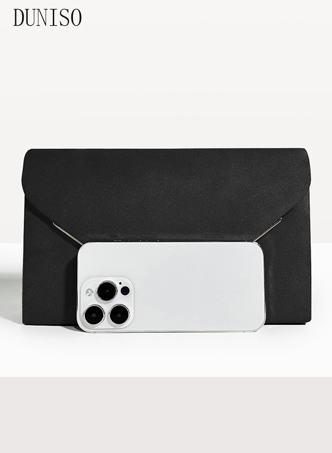 DUNISO Women Faux Suede Evening Clutch Bags Crossbody Bag Formal Party Clutches Envelope Handbag Chain Purse for Wedding Cocktail Prom Clutches  - Image 5