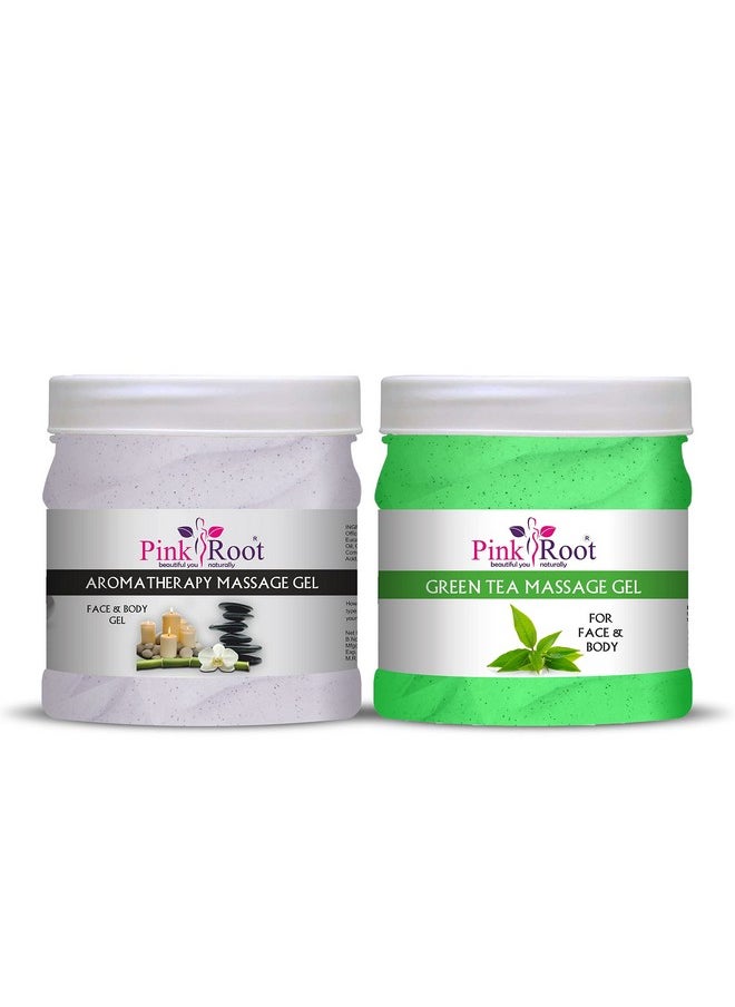 Pink Root - Pink Root Green Tea Massage Gel 500ml with Aromatherapy Gel 500ml - Image 1
