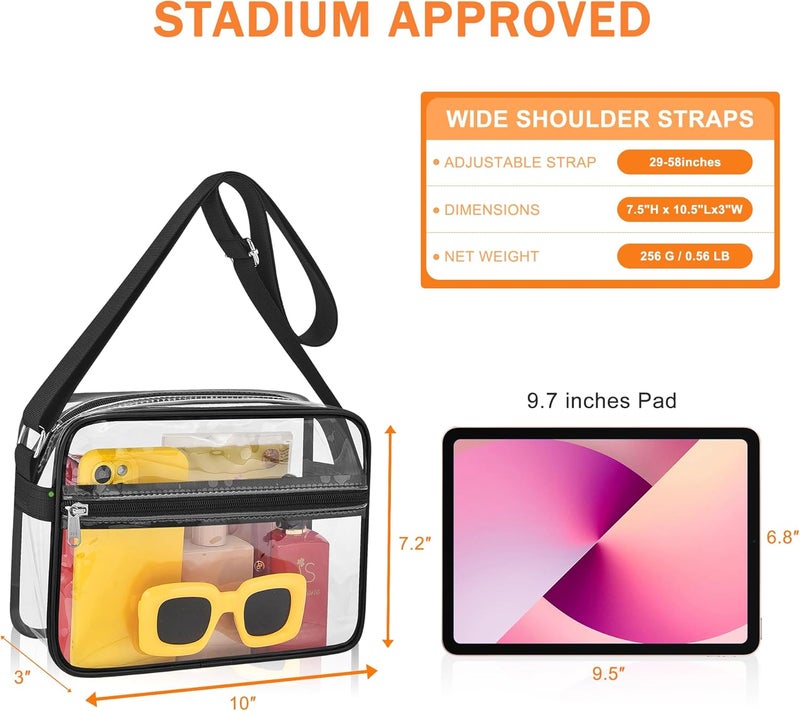 MAYTREE Clear Bag for Stadium Events Clear Messenger Bag Suitable for Concert Outfits and Sports Events - Image 3
