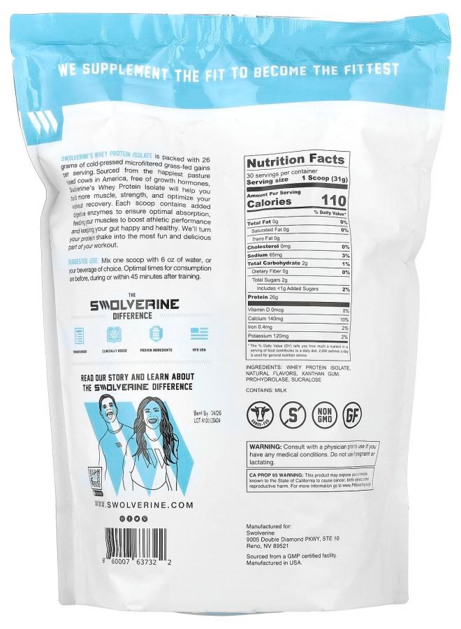 Swolverine عزل مصل اللبن بنكهة الشوكولاتة بالنعناع 2.05 رطل (930 جرام) - Image 2