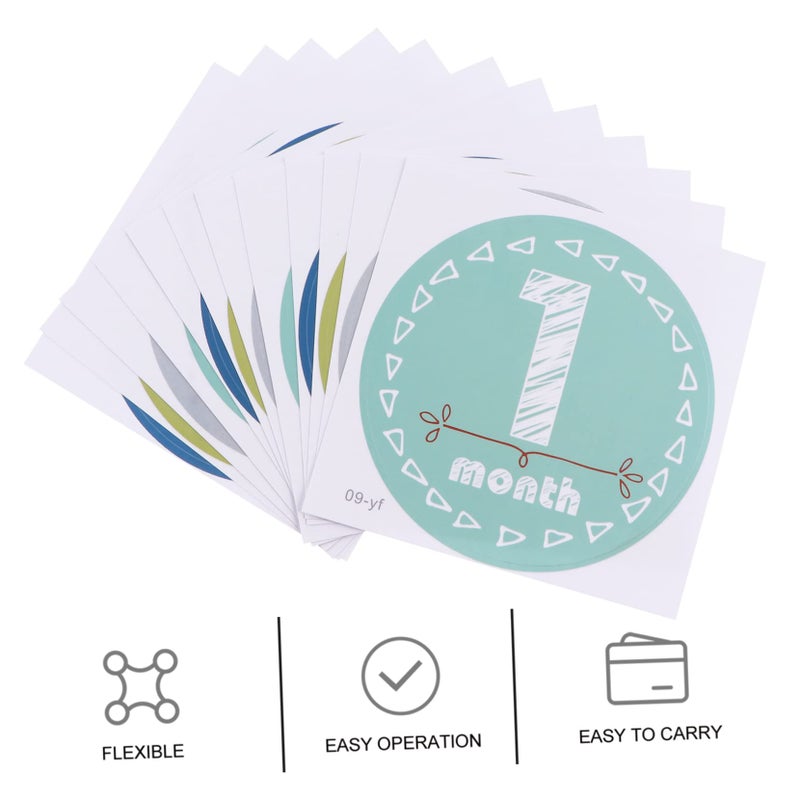 Newborn Monthly Growth Photo Stickers Set For Baby Milestone Pictures 12 Months - Image 4