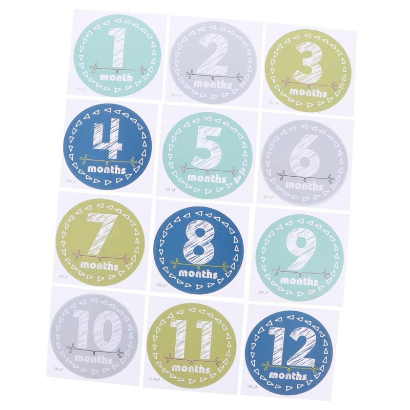 Newborn Monthly Growth Photo Stickers Set For Baby Milestone Pictures 12 Months - Image 2