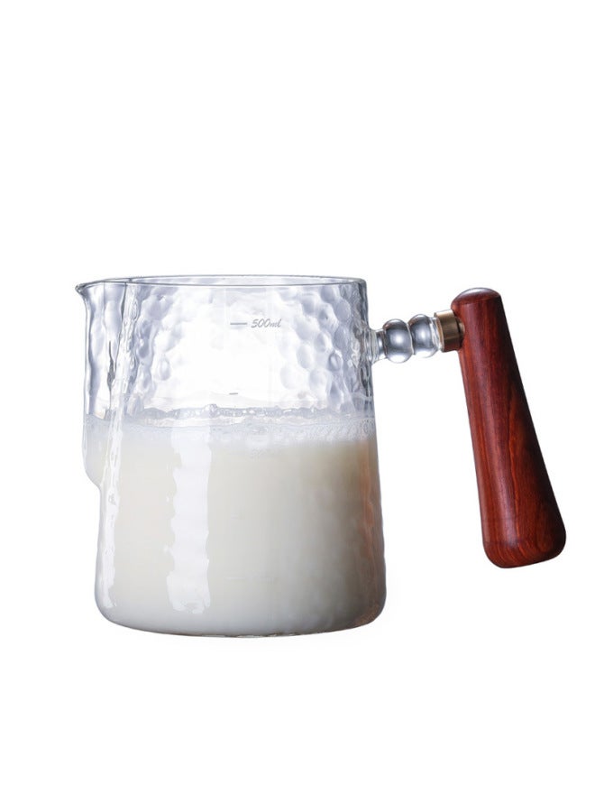 Latte Art Cup, Coffee Latte Art Vat, Thickeneded Handmade Hammered High Borosilicate Glass, Coffee Machine Matching Milk Foam Cup Utensils