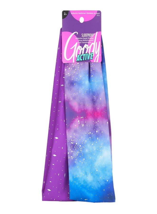 GOODY Sports Headwrap - 2 Pack, Reflective Galaxy - Soft and Strong for a Comfortable Fit - for All Hair Types - Ouchless Hair Accessories for Women and Girls - Image 1