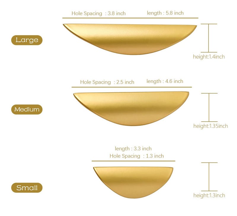 Primst Modern Light Brushed Cabinet Pulls Furniture Hardware Collection Cabinet Handles Drawer Pulls Door Pulls Kitchen Cupboard Handle Pack Of 4 (Gold M-4Pcs) - Image 5