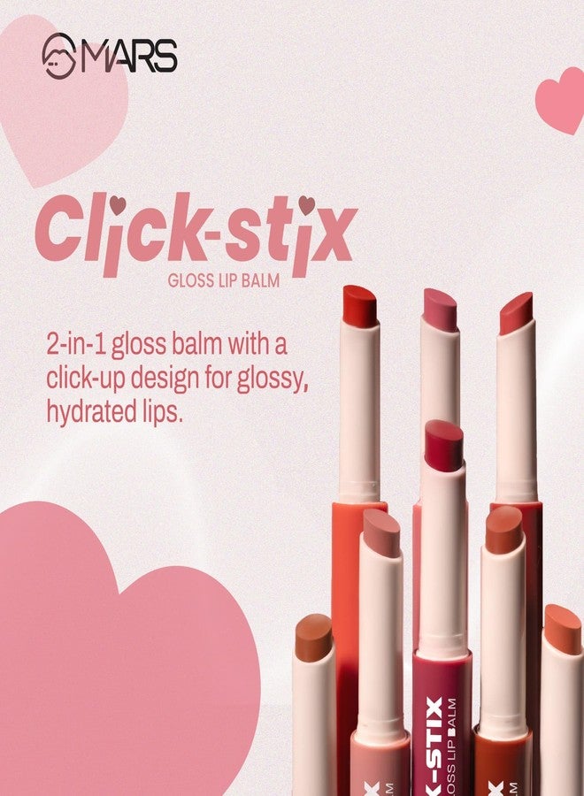MARS Click Stix Gloss Lip Balm (2.0 gm) (05-CINNAMON SWIRL) | High Pigmented | Ultra-Glossy Finish | Non-Sticky | Hydration | Enriched with Cocoa Butter - Image 3