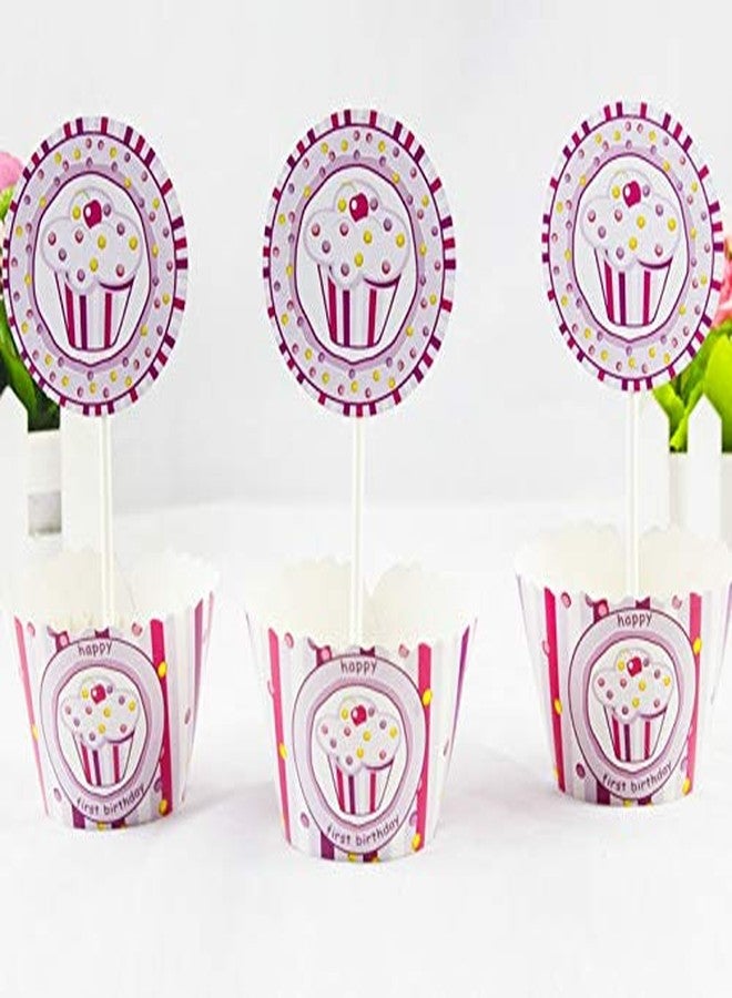 Funcart Sweet Treat Cupcake Pink" Theme Cup Cake Wrapper