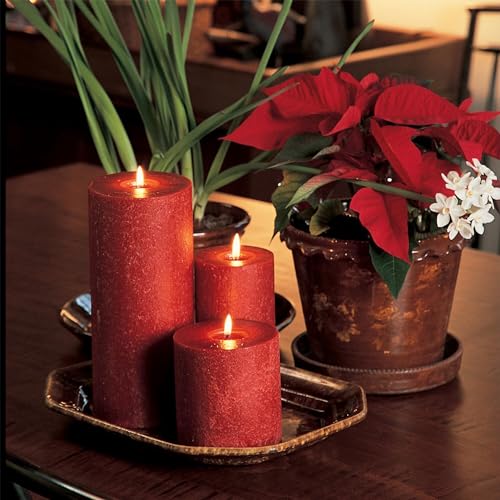 Root Candles Unscented Pillar Candles Beeswax Enhanced Textured Timberline™ Pillar Candle, 3 x 3-Inch, Dark Green - Image 4
