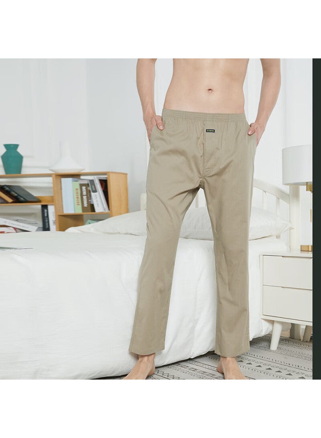 Bxman Men's Cotton Pajama Pants Loose Woven Long Pants Mid-waist Comfortable Casual Double Pocket Lb82 185xxl - Image 4