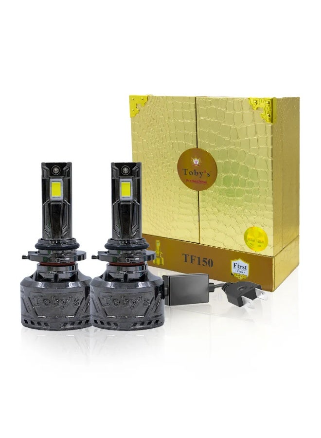 مصباح أمامي LED للسيارة من Tobys TF150، قطعتان، أصلي، 150 واط/القطعة، قوة 15000 لومن/القطعة، بدرجة حرارة لون 6500 كلفن - H7