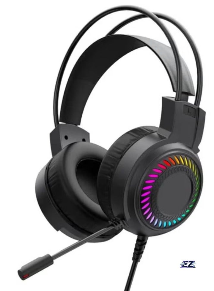 ELTRAZONE Gaming Headset with LED Backlight, 50mm Drivers, Noise-Cancelling Microphone, USB Connection, Comfortable PU Leather Ear Cushions for PC, PS4, Xbox, and More – Immersive Audio for Gamers  - Image 1