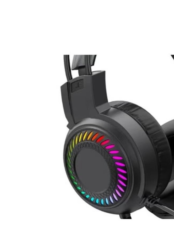 ELTRAZONE Gaming Headset with LED Backlight, 50mm Drivers, Noise-Cancelling Microphone, USB Connection, Comfortable PU Leather Ear Cushions for PC, PS4, Xbox, and More – Immersive Audio for Gamers  - Image 3