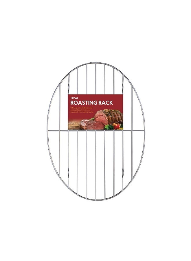 Oval HIC Kitchen Oval Baking Broiling Roasting Racks, Chrome Plated Steel Wire - Image 1