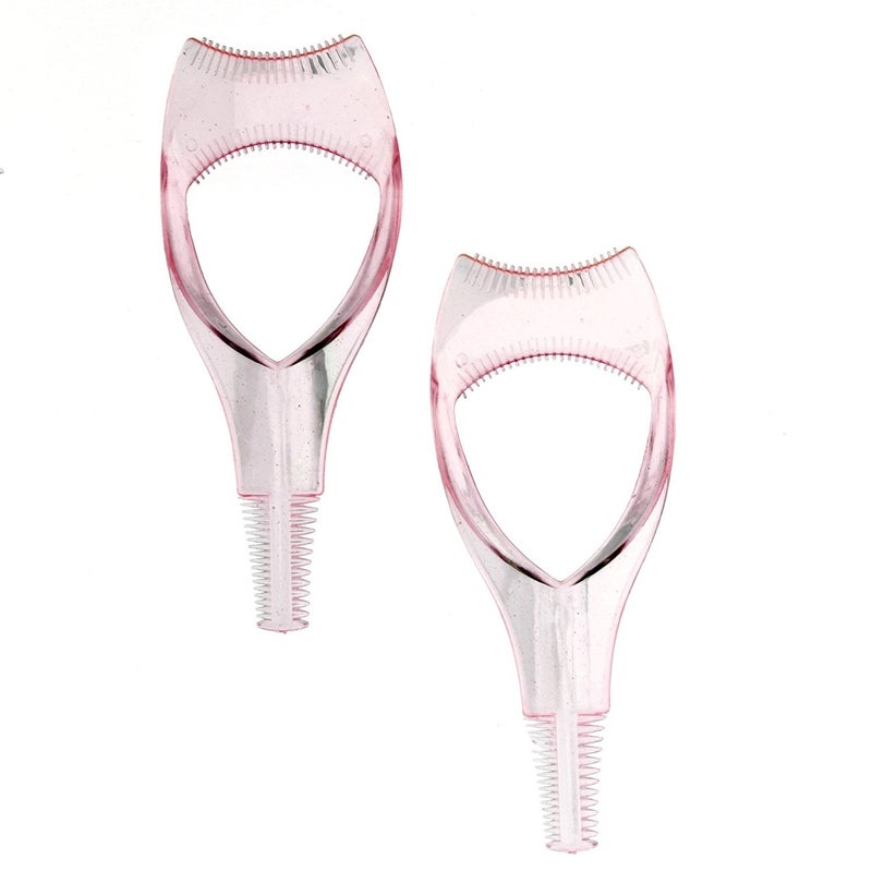 Gugzy 3 in 1 Makeup Eyelash Tool Upper Lower Lash Mascara Applicator Guide Eyelash Comb Cosmetic Tool 2 Pink - Image 1