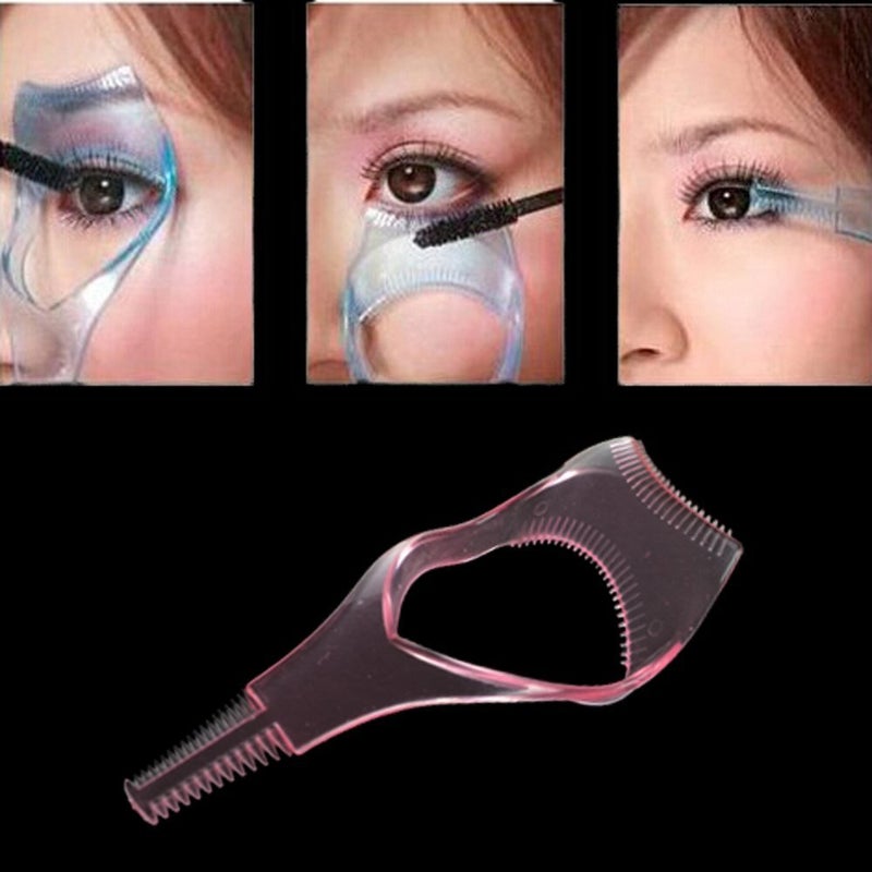 Gugzy 3 in 1 Makeup Eyelash Tool Upper Lower Lash Mascara Applicator Guide Eyelash Comb Cosmetic Tool 2 Pink - Image 3