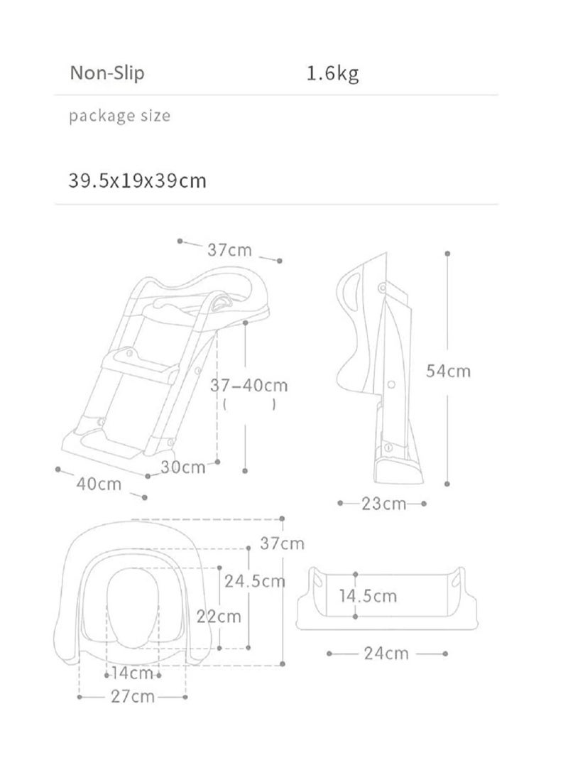 ستاراندديزي نونية للاطفال - مقعد تواليت محمول للتدريب مضاد للانزلاق لطفل صغير رمادي - Image 4