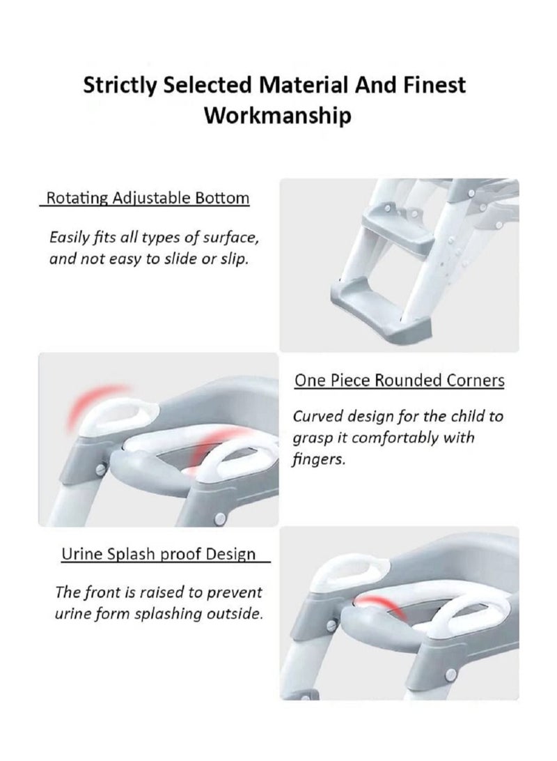 ستاراندديزي نونية للاطفال - مقعد تواليت محمول للتدريب مضاد للانزلاق لطفل صغير رمادي - Image 2