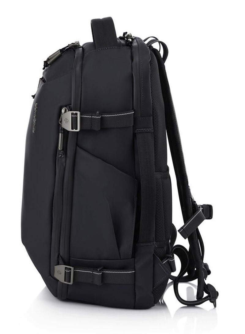 Samsonite Urbanix Backpack M, 100% Polyester, Black|RPET|Double Zipper Pocket Opening|Adjustable Strap|Lightweight & Durable|Laptop Compartment|Bottle Holder - 2 Years International Warranty - Image 2