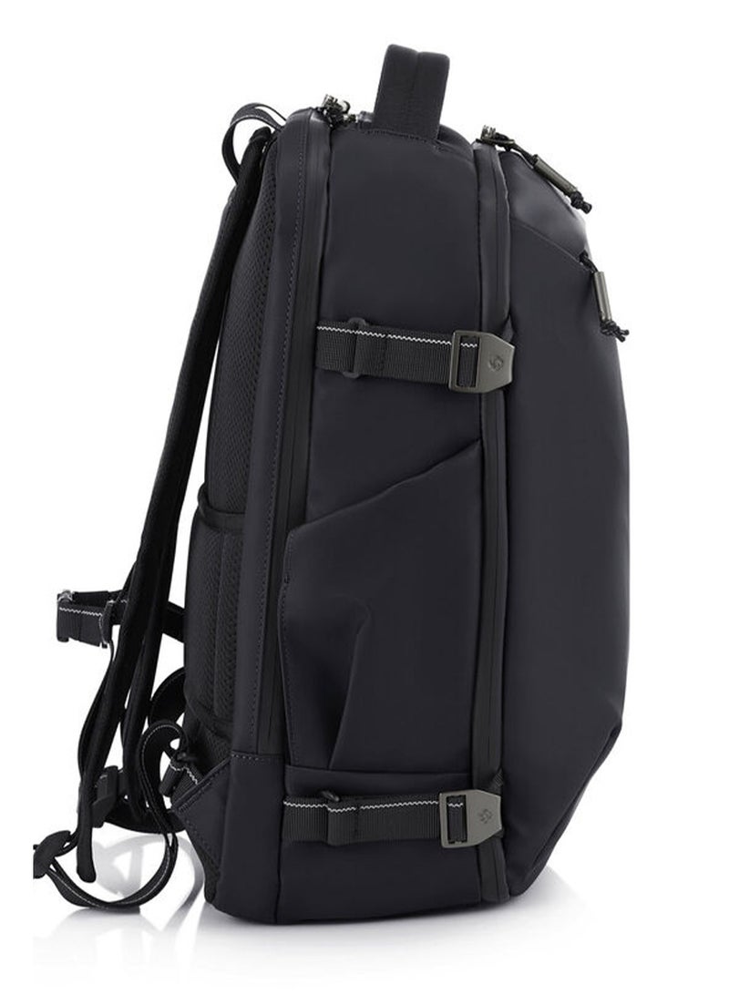 Samsonite Urbanix Backpack M, 100% Polyester, Black|RPET|Double Zipper Pocket Opening|Adjustable Strap|Lightweight & Durable|Laptop Compartment|Bottle Holder - 2 Years International Warranty - Image 3