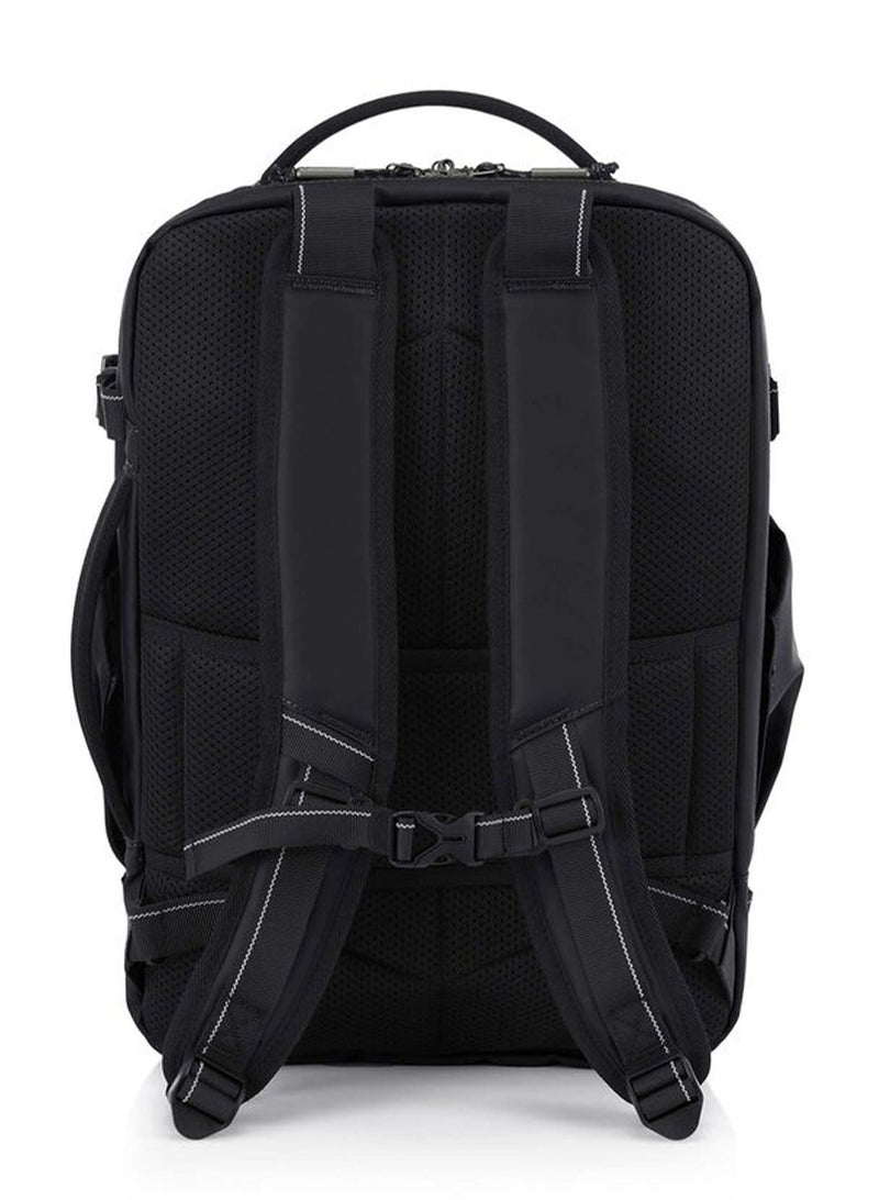 Samsonite Urbanix Backpack M, 100% Polyester, Black|RPET|Double Zipper Pocket Opening|Adjustable Strap|Lightweight & Durable|Laptop Compartment|Bottle Holder - 2 Years International Warranty - Image 4