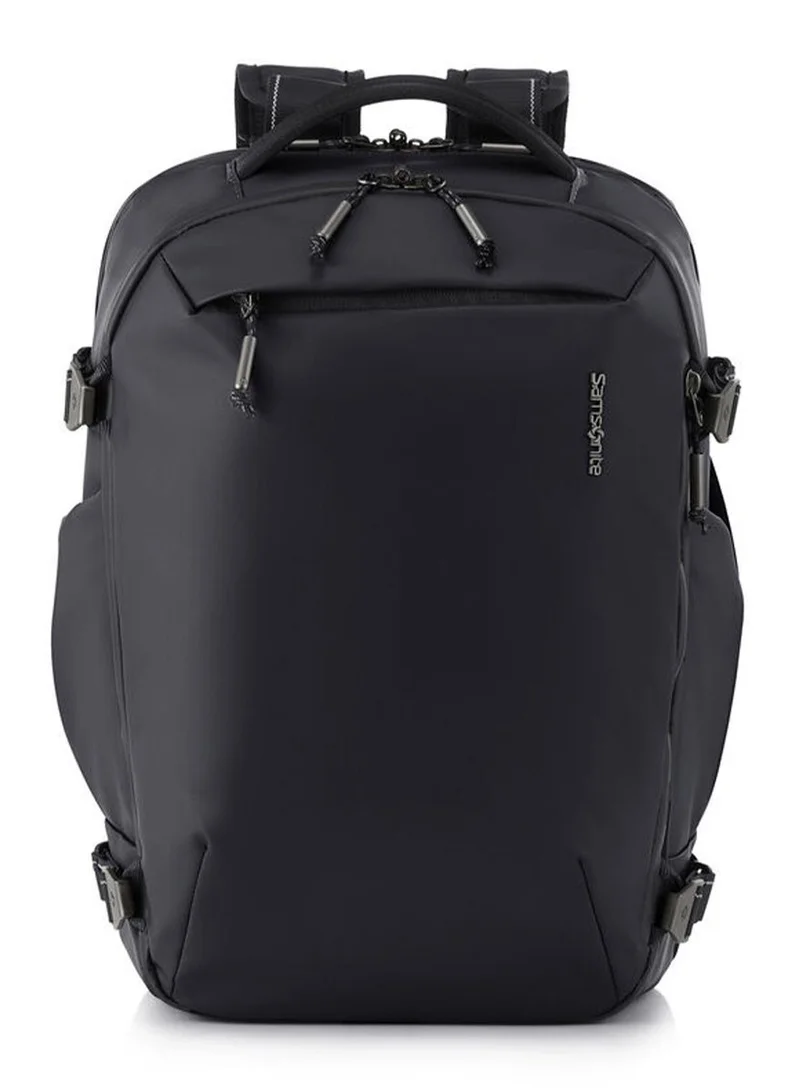Samsonite  Urbanix Backpack M, 100% Polyester, Black|RPET|Double Zipper Pocket Opening|Adjustable Strap|Lightweight & Durable|Laptop Compartment|Bottle Holder - 2 Years International Warranty  | Best Price UAE