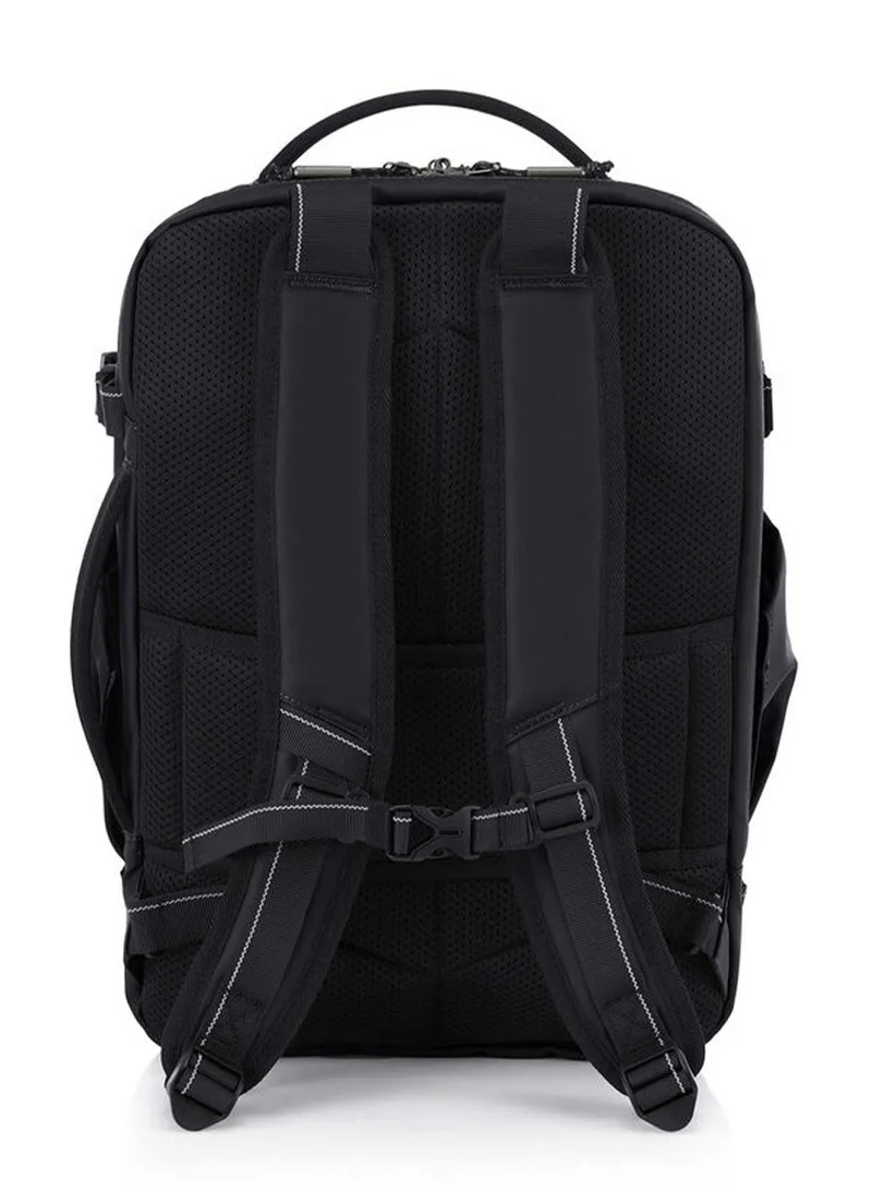 Samsonite  Urbanix Backpack M, 100% Polyester, Black|RPET|Double Zipper Pocket Opening|Adjustable Strap|Lightweight & Durable|Laptop Compartment|Bottle Holder - 2 Years International Warranty  | Best Price UAE